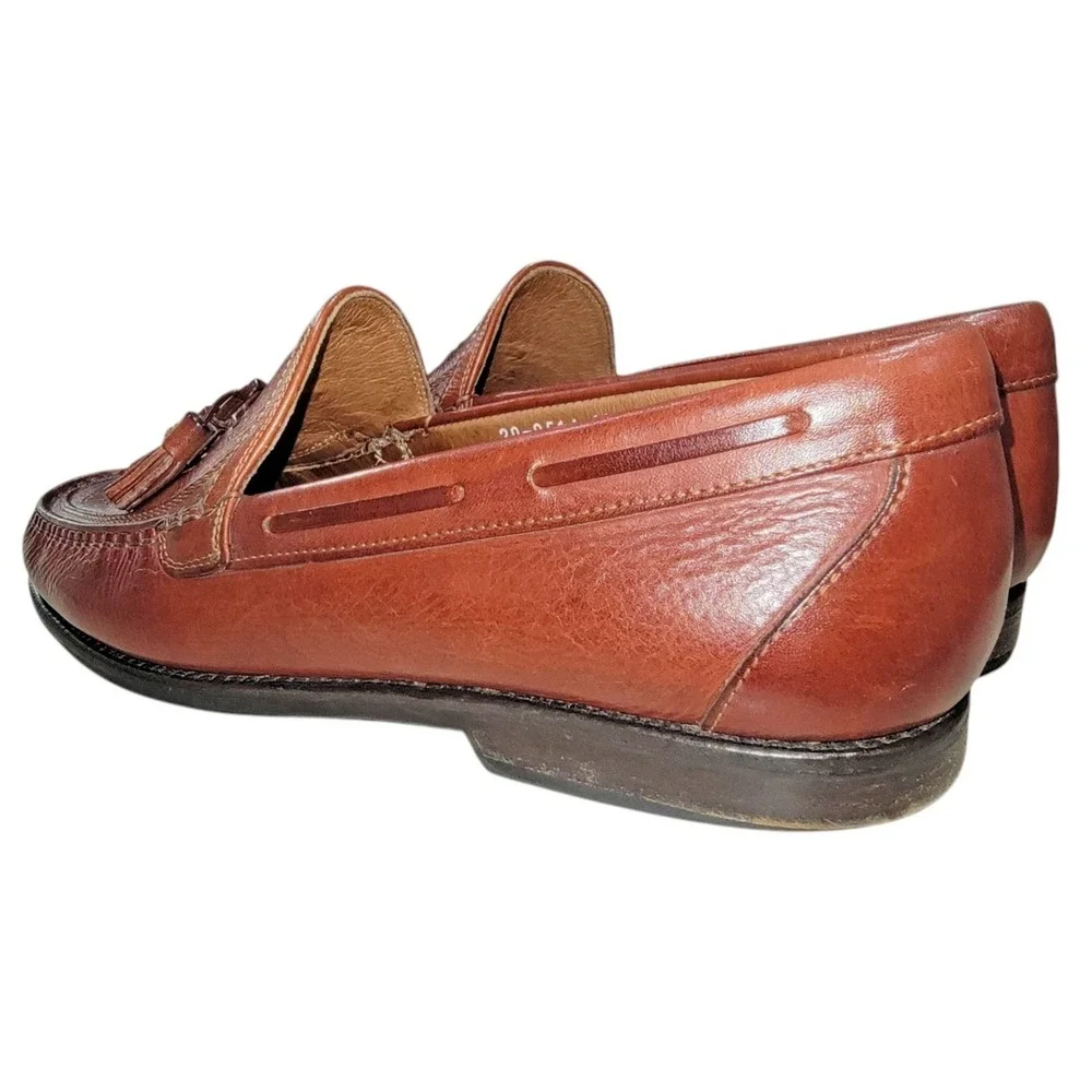 Johnston & Murphy Handcrafted Tassel Loafers Men's Shoes Leather 10.5 M Italy‎